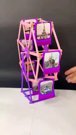 Ferris Wheel with popsicle sticks 💡💖  #diy #crafts #art #artist #tutorial #craft