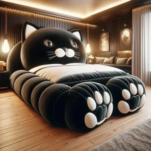 cat shaped bed