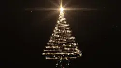 Glowing Gold Christmas Tree Animation Stock Footage Video