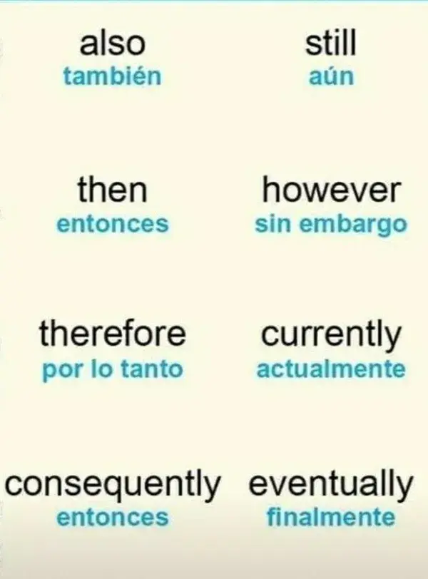 Spanish English conjunctions