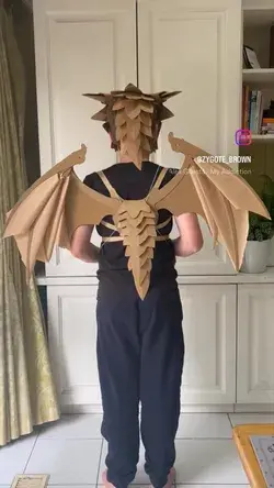 DIY Cardboard and Paper Dragon Wings template.