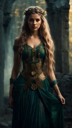Celtic beautiful female warrior