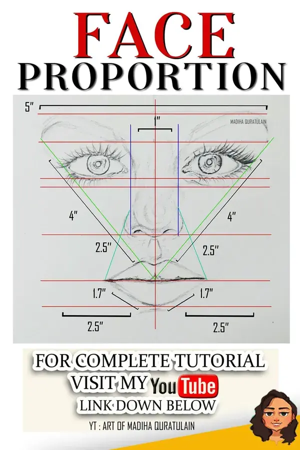 Face Proportion | How to draw a Realistic FACE | Easy TUTORIAL for BEGINNER