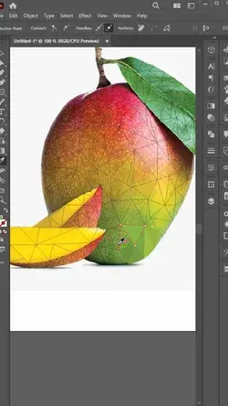 How to Draw Mango as Low Poly Art Work