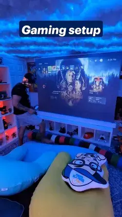 Gaming room Setup Ideas with TV backlight