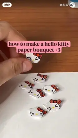 how to make a hello kitty paper bouquet <3