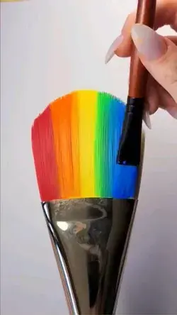 Satisfying Art | Rainbow Brush #satisfying #art #paint #painting #rainbow #satisfy | Diy canvas art, Diy art painting, Abstract art painting diy