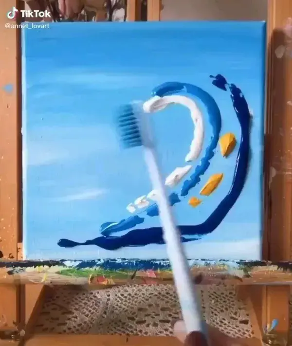 easy wave painting idea