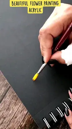 Beautiful flower painting acrylic Round Brush Painting