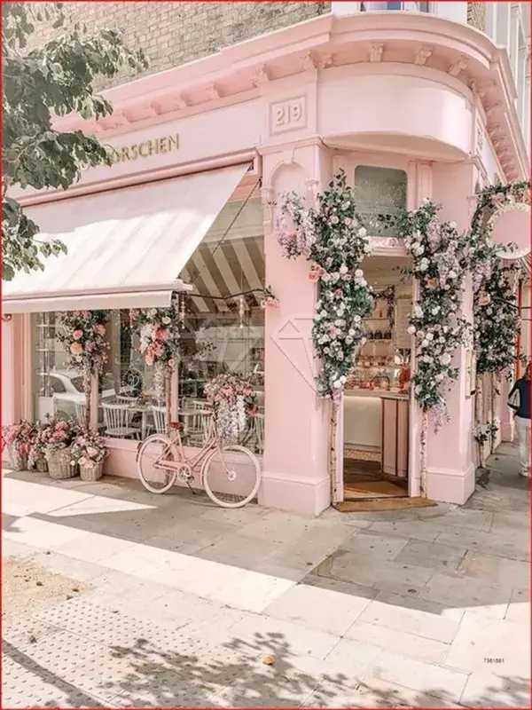 Cute pink building