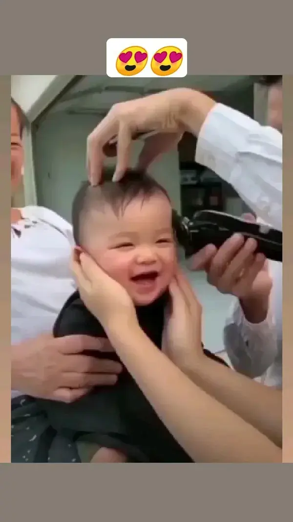 Baby Funny Video 😍😍 Baby haircut time