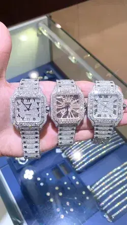 Shop our Unique Custom Iced Out Cartier Santos Watches