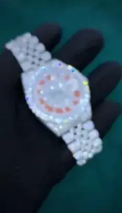 rolex datejust vvs moissanite diamond iced out customized hip hop jewelry watch