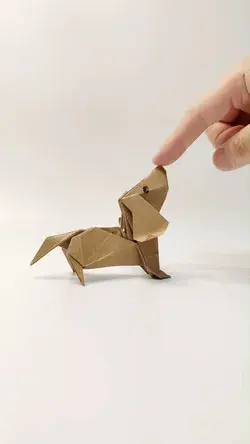 Origami dachshund, it’s a bit difficult to fold