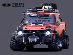 Roman Zhuravlyov - Cyberpunk Lada Niva 4x4/2077