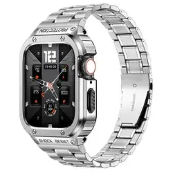 Nickel-free Apple watch Solid Stainless Steel Band + Stainless Steel Case | Apple iWatch Series 4 5 6 7 8 SE ULTRA 40mm 44mm 41mm 45mm 49mm