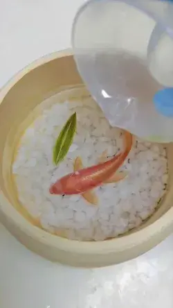 Pouring resin on top of fish painting