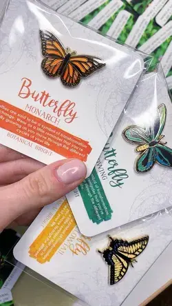 Butterfly Enamel Pin Set – Botanical Bright