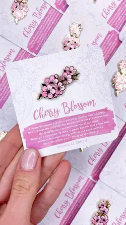 Cherry Blossom Branch Enamel Pin – Botanical Bright