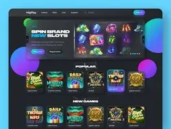 crypto gambling platform hero header desktop dark glassmorphism