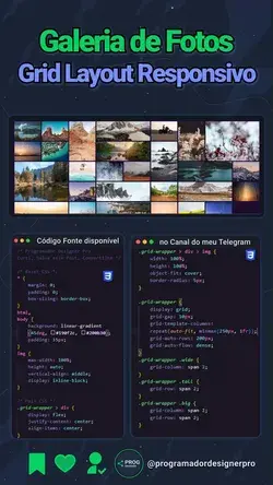 👉 Galeria de fotos com grid layout usando HTML e CSS 😍
