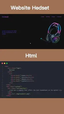 Website hedset with html and css