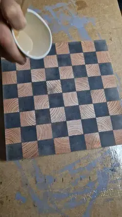 Floating Chess from Wood and Epoxy Resin with LED