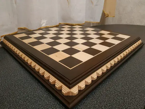 "Wooden Chess set \"Classic DeLuxe\" board pieces gift for husband boyfriend father, wood carving handmade family game, exlusive custom chess"