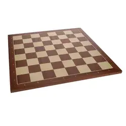 Mahogany and Sycamore Wooden Chess Board with Algebraic Notation - 19.75 inches