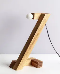 Lamp, ash, handmade