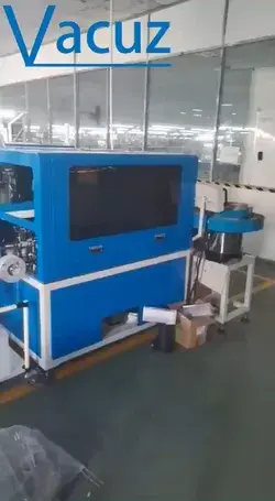 Vacuz Automatic Transformer Bobbin Coil Teflon Tube Inserting Winding Taping Casing Machine For Sale