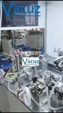 Vacuz 1 Axis Automatic Transformer Bobbin Coil Teflon Tube Inserting Winding Taping Casing Machine