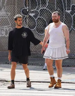 Sam Smith dons white skirt and matching tank top for NY stroll with rumoured boyfriend