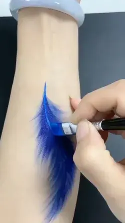 beautiful Drawing feathers on hand