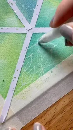 Watercolor mosaic painting