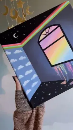 New window technique painting🤗🪐💖