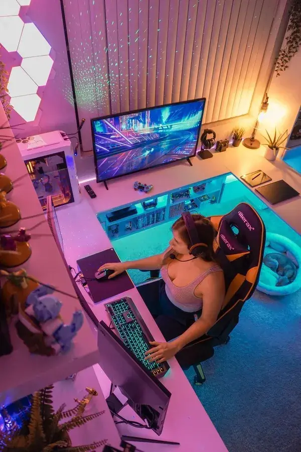 gamer room design small game room design zen space game night aesthetic gaming desk game art gamer