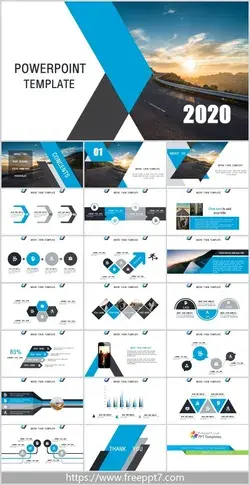 Blue Flat Business PowerPoint Templates