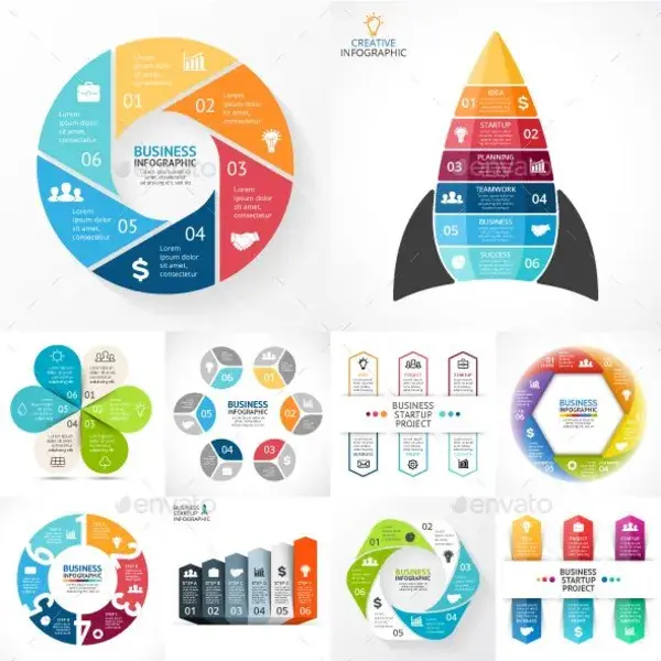 6 Steps Infographics. PSD, EPS, AI., Infographics | GraphicRiver