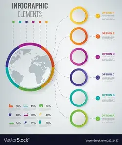 Abstract 3d infographic template with 6 options Vector Image