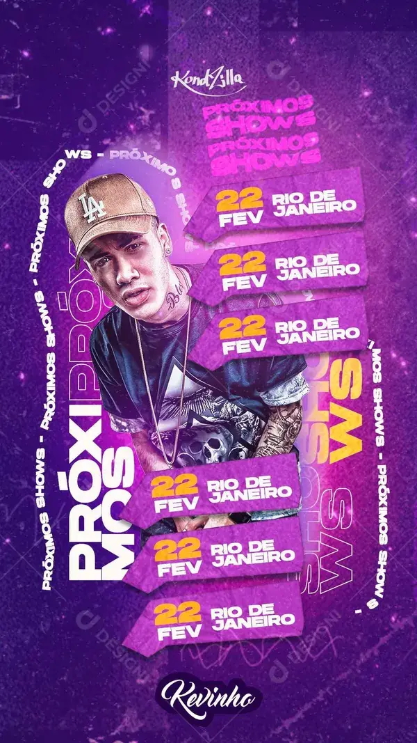 Flyer Próximos Shows Mc Kevinho Social Media PSD Editável.zip