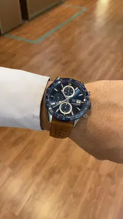 Reloj TAG Heuer Carrera cronógrafo 41 mm azul y café