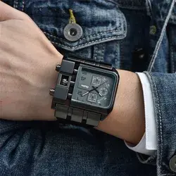Wristwatches Oulm 3364 Casual Wristwatch Square Dial Wide Strap Mens Quartz Watch Luxury Brand Male Clock Super Big Men Watches mo2500193