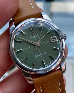 Omega Automatic Seamaster Olive Green Dial Steel Mens Vintage stunning 🇨🇭 watch FOR SALE 👇