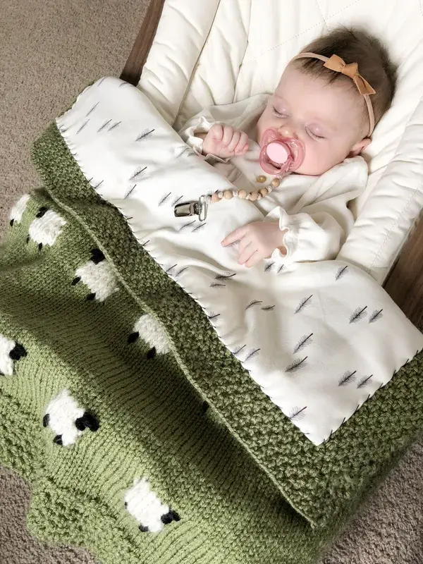 Project Files: Fabric Backed Knit Sheep Baby Blanket - The Sweeter Side of Mommyhood