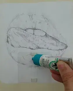 Lip Portrait Girl Pencil Drawing tutorial Art