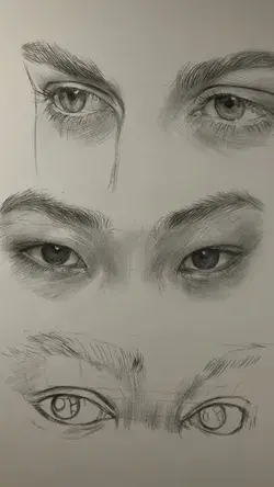 Sketching eyes by Nadia Coolrista 