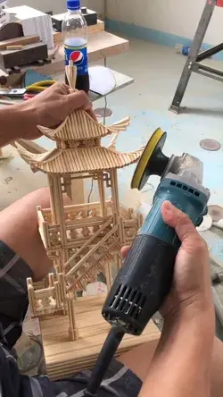 Pavilion built with bamboo chopsticks