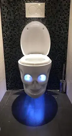 skull head toilet