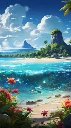Sparkling paradise beach background